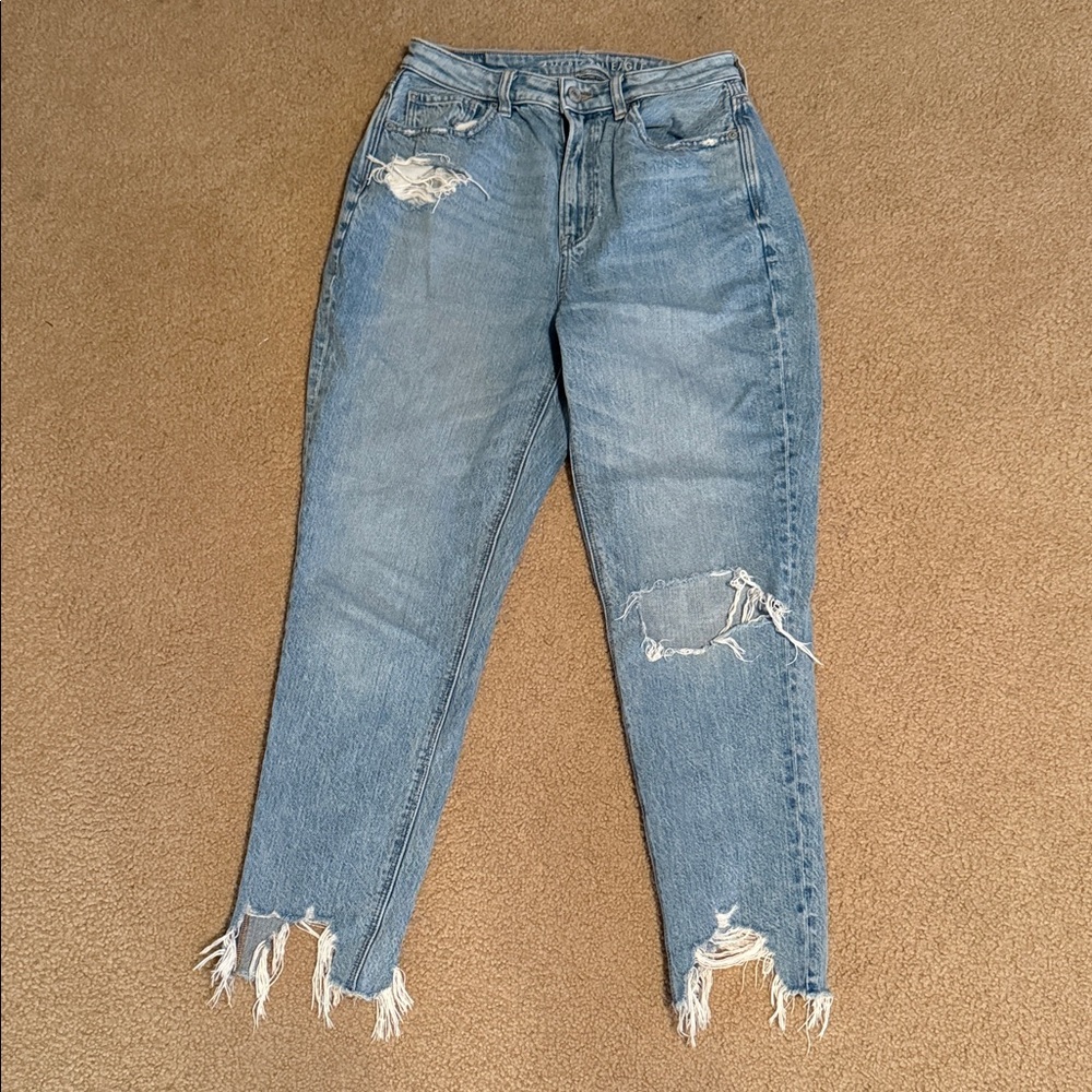 American Eagle Outfitters Highest Rise Ripped Mom Jeans